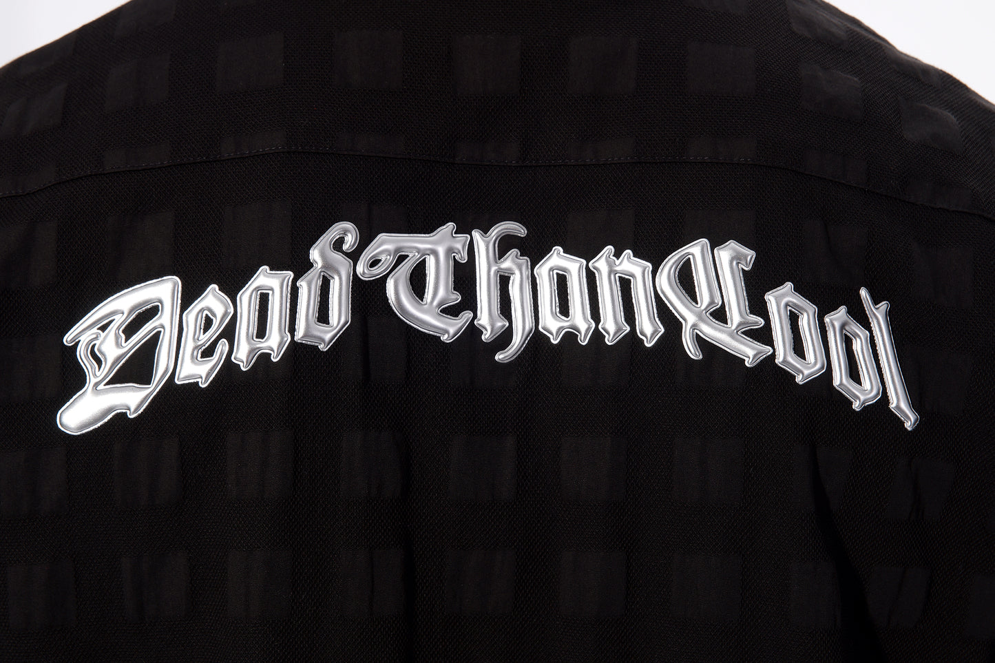 Black Checker Puff Print Logo Shirt