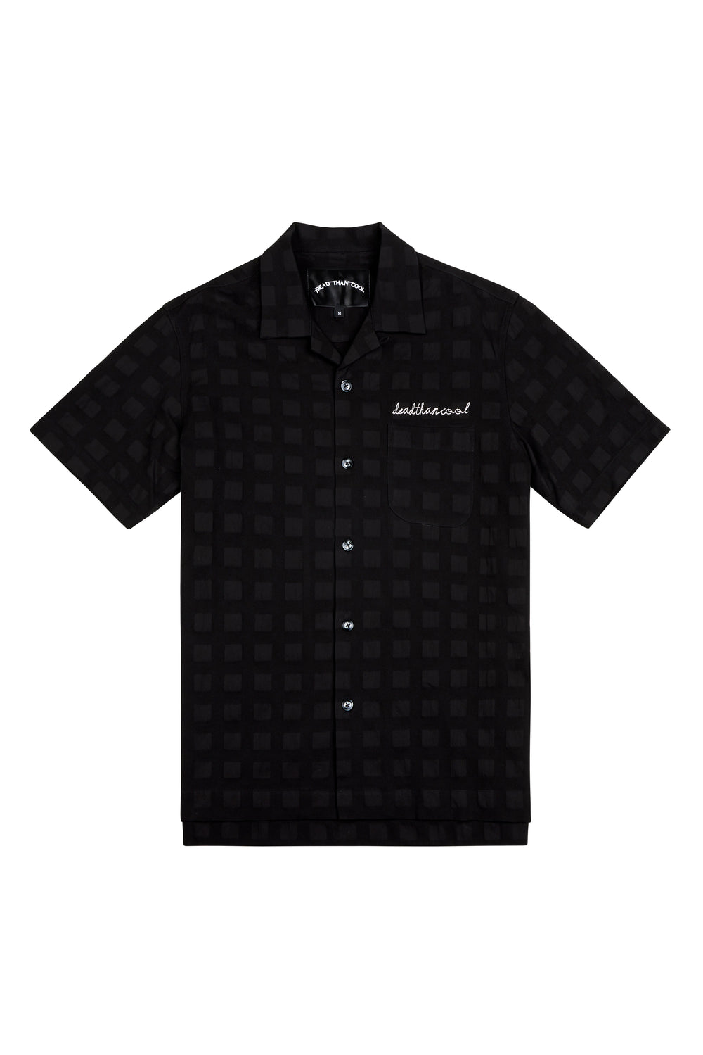 Black Checker Puff Print Logo Shirt