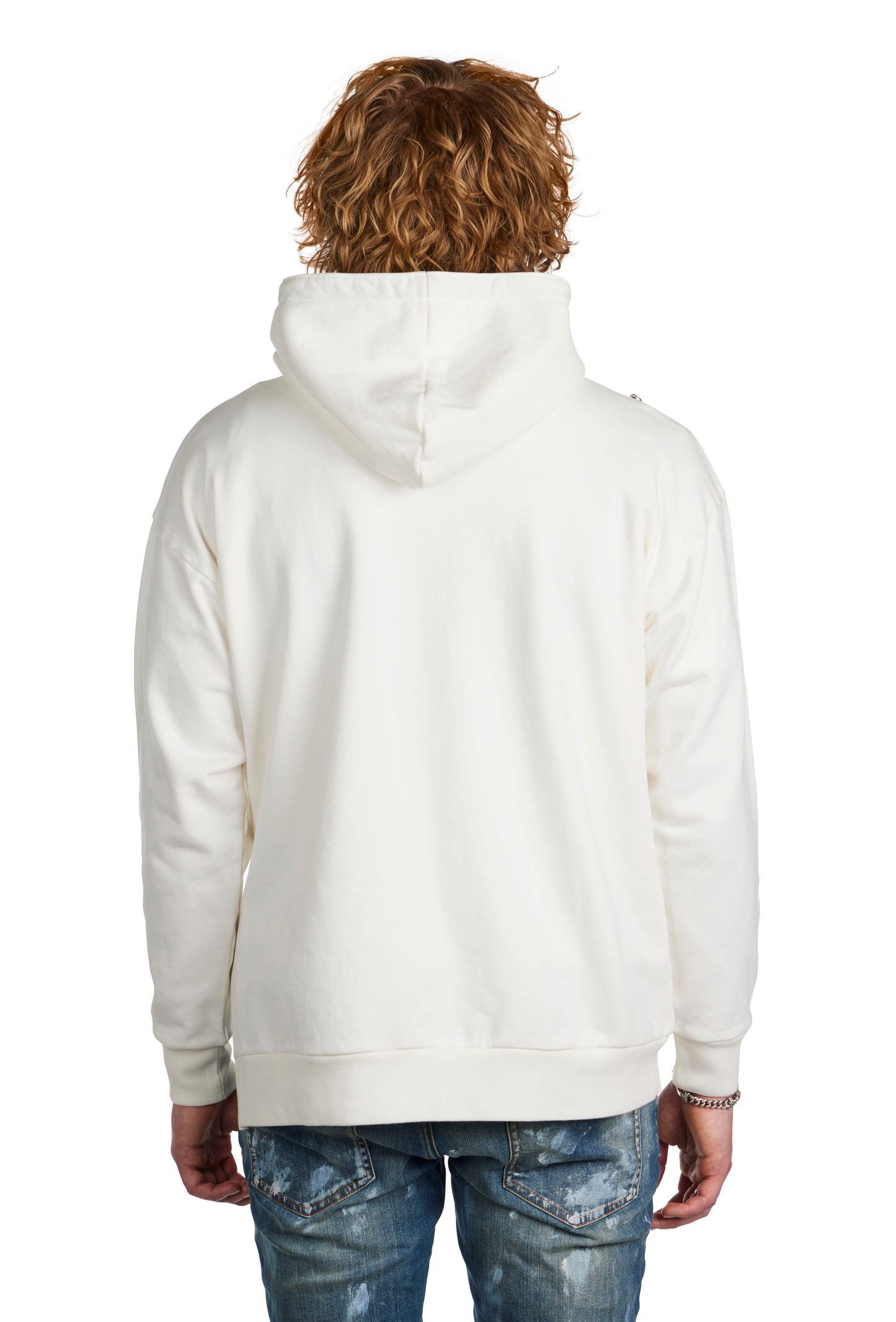 White Zipper Hoodie
