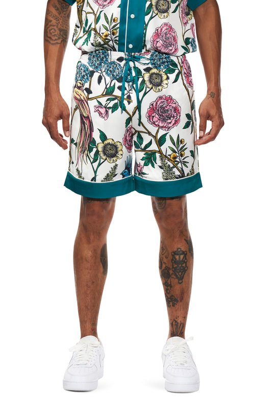 White Floral Pajamas Short