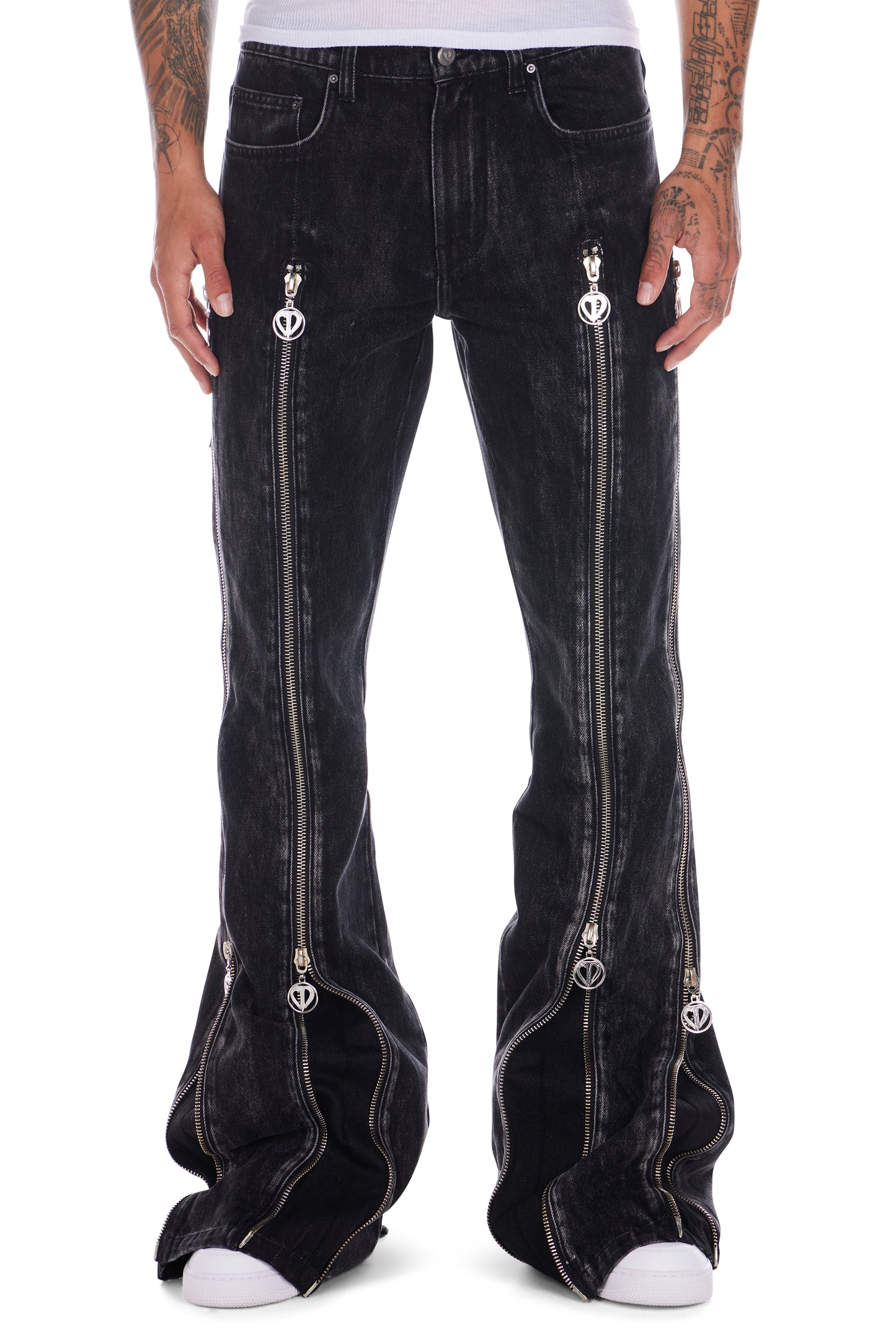 Charcoal Zipper Denim