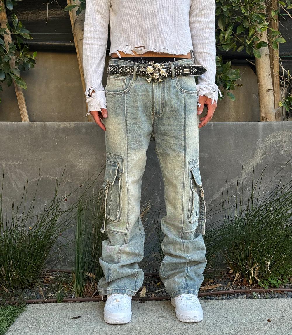 Nomad Blue Cargo Jeans
