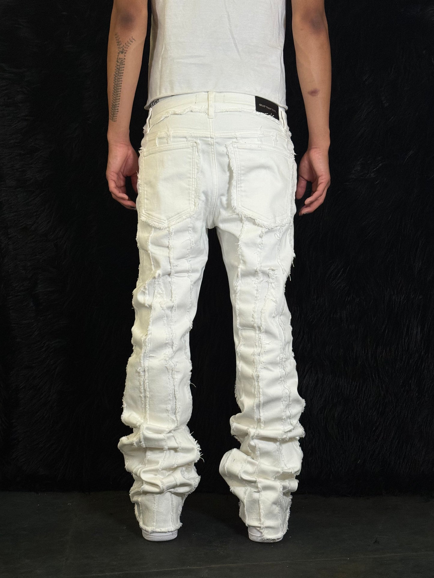 White Fray Bootcut