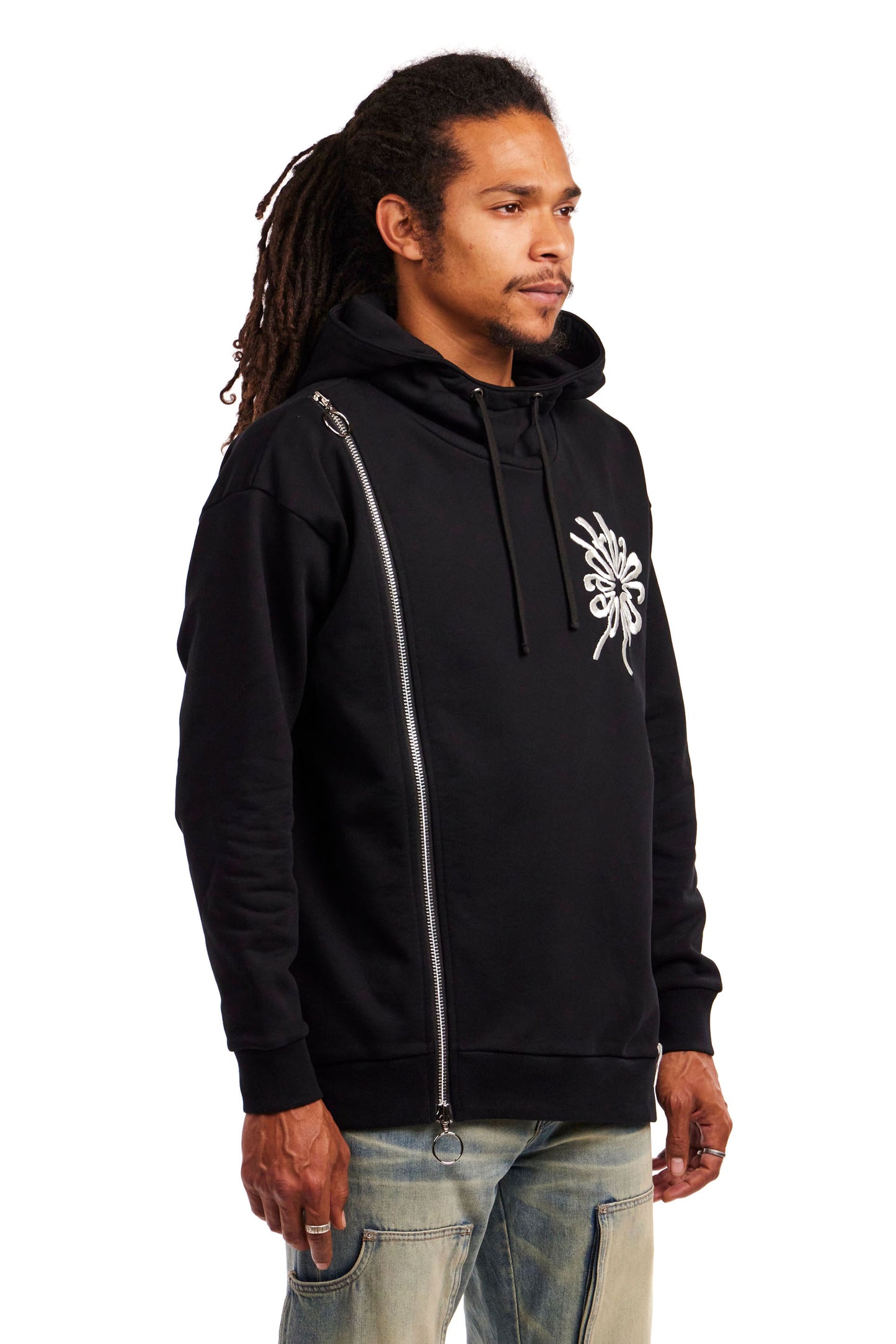 Black Zipper Hoodie