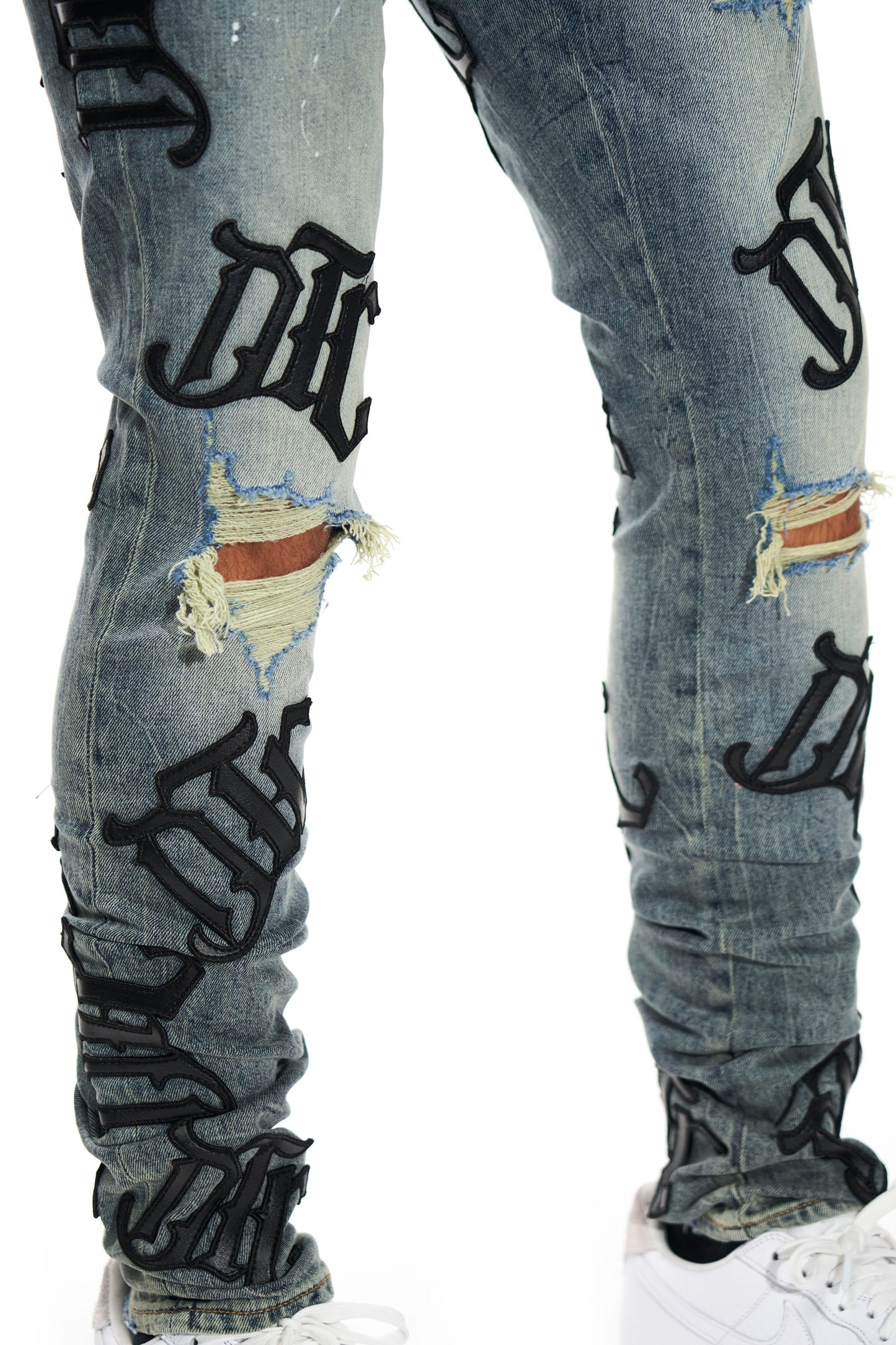 Leather Logo Jean