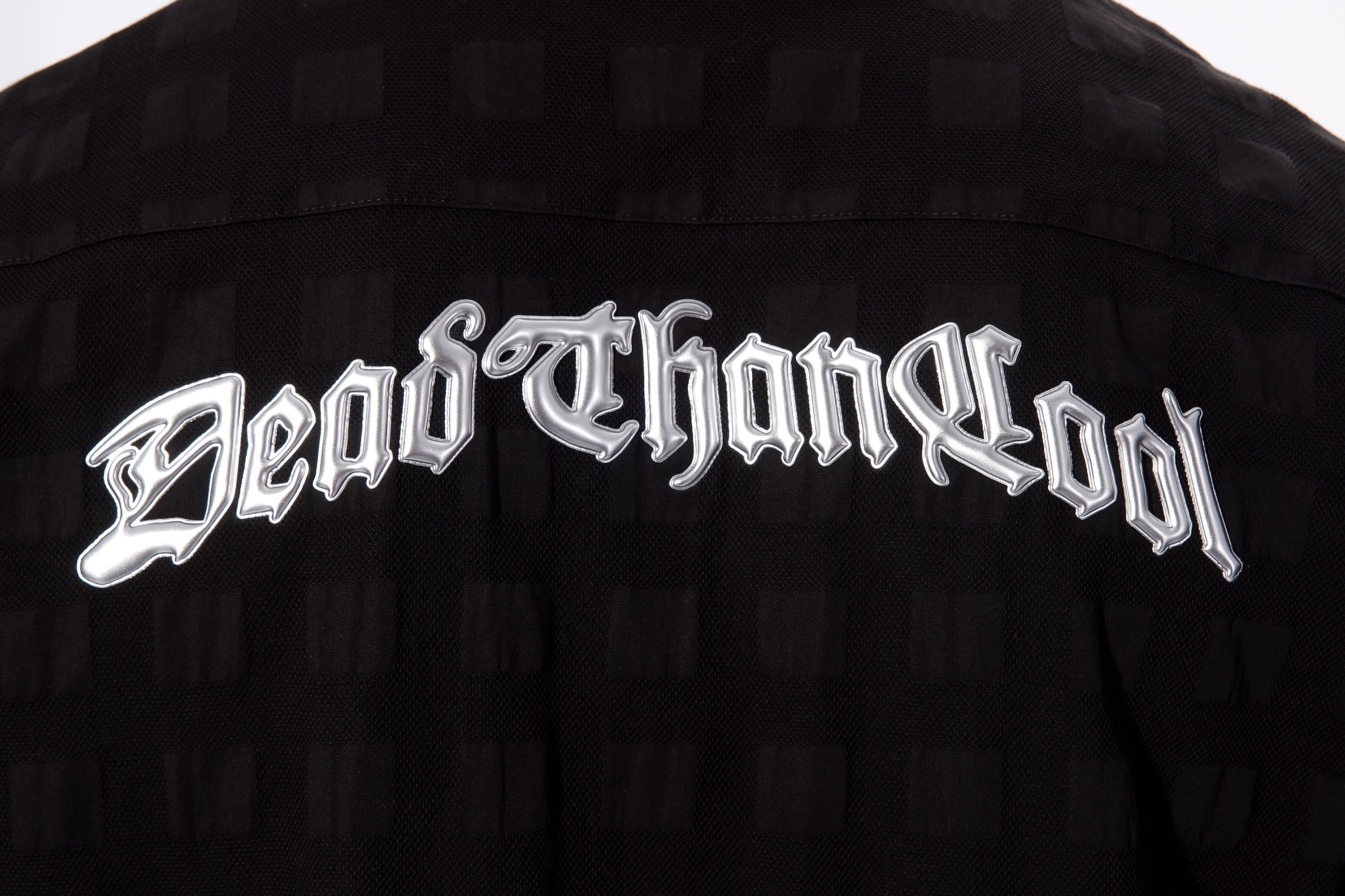 Black Checker Puff Print Logo Shirt – Dead. Than. Cool.