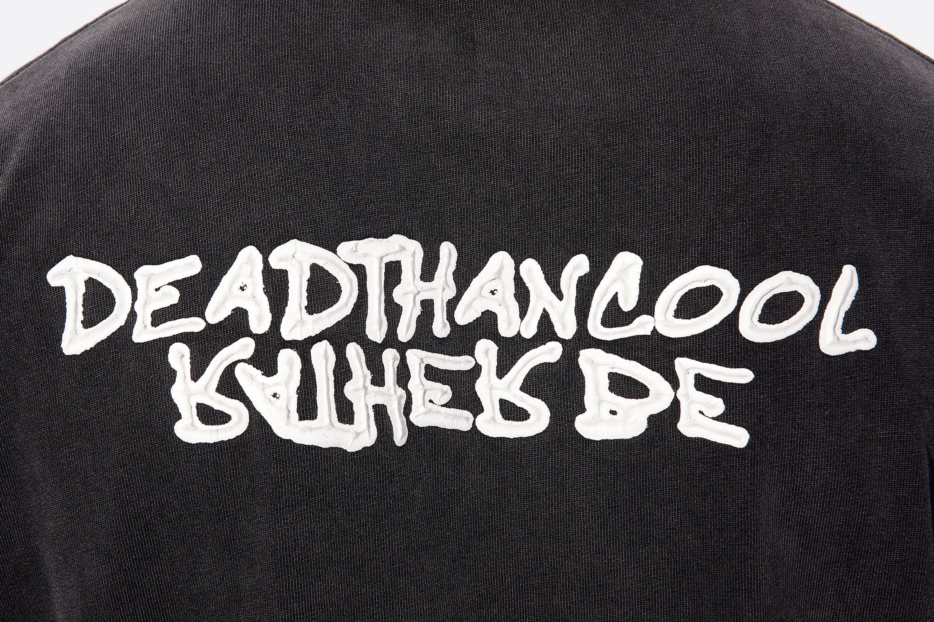 Graphite Puff Print Logo Back Tee – Dead. Than. Cool.