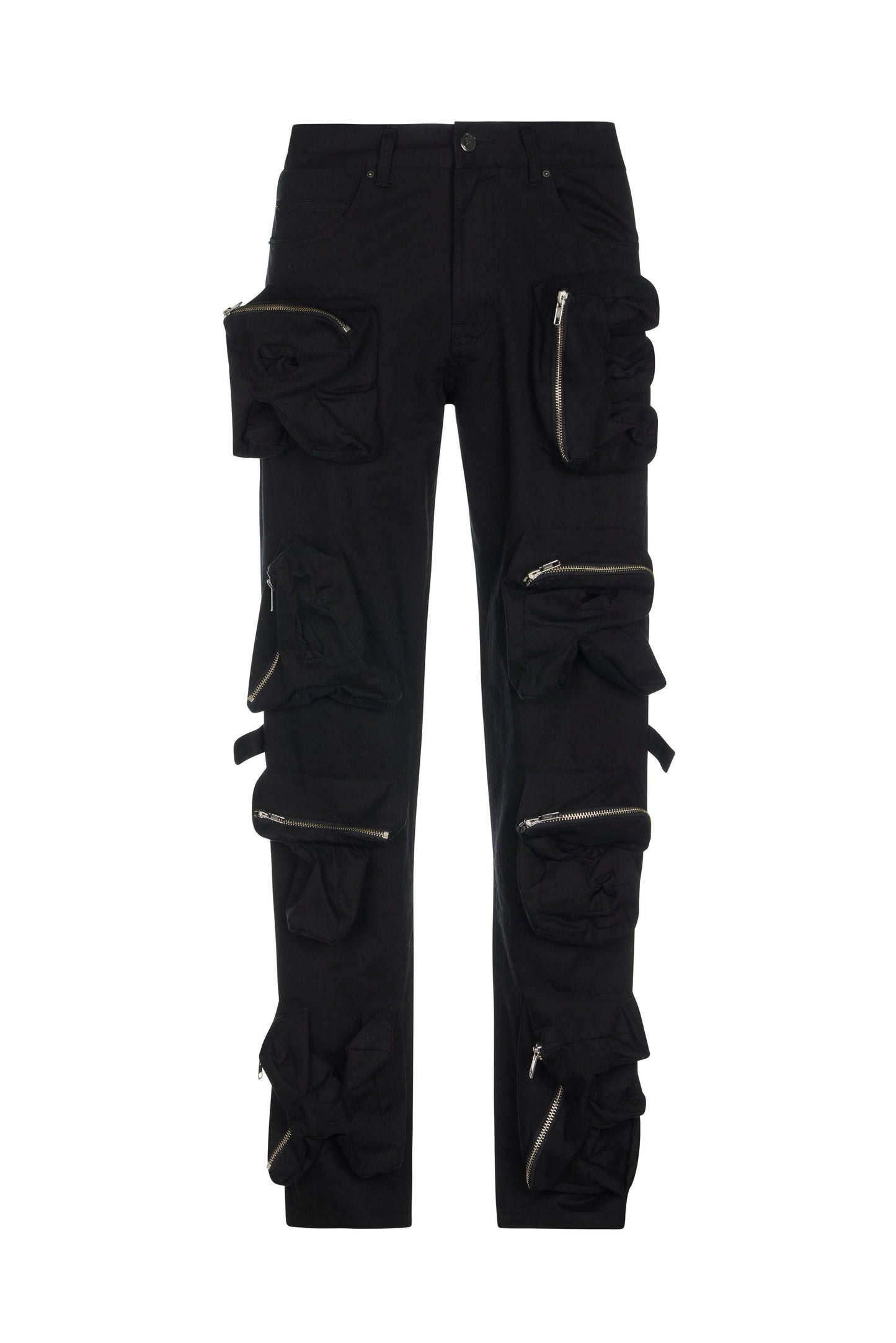 Black 3D Pocket Cargo Pants