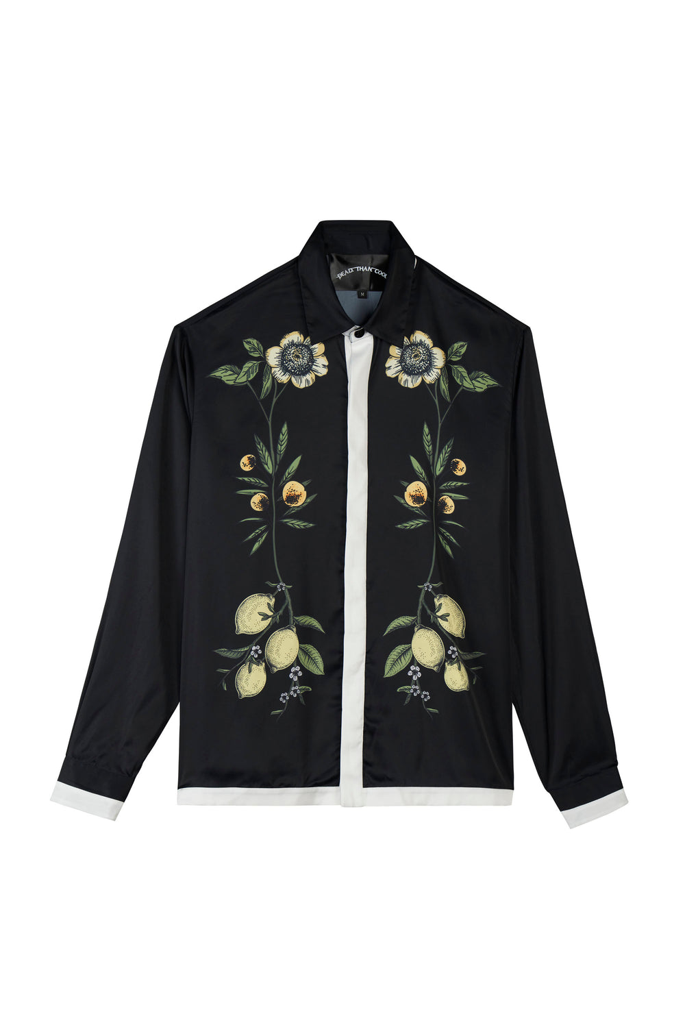 Botanical Black Satin Shirt