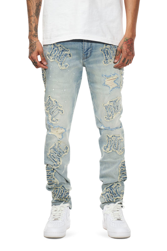 Appliqued Logo Patch Denim